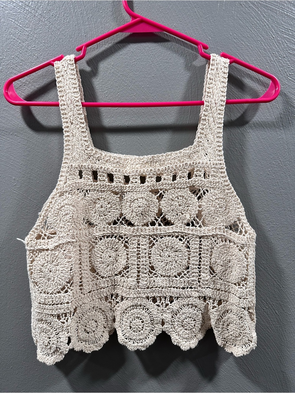Rebellion Crochet Crop Camisole - Cream